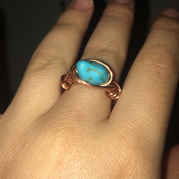 Copper and turquoise ring - Picture 2 of 2